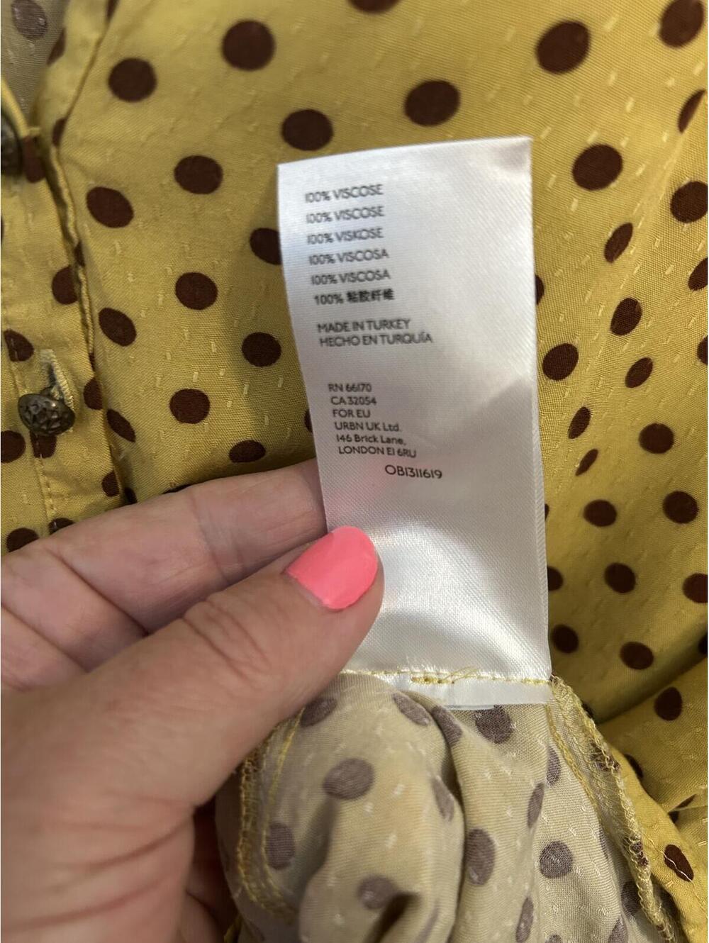Maeve by Anthropologie Yellow Polka Dot Blouse Medium - Picture 8 of 9